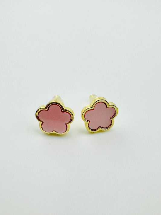 Margaret pink clover earrings in stainless steel