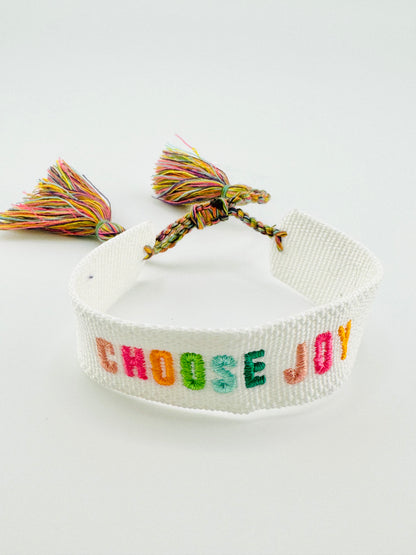 Choose Joy woven bracelet in multicolor