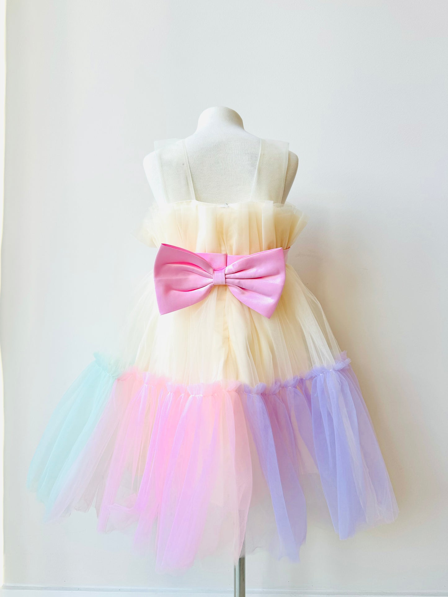 Capri Gorgeous cream tulle Dress with 5 layers of mesh in pastels