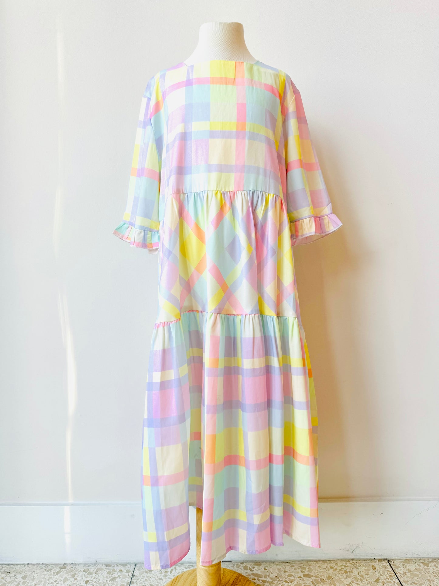 Valeria Plaid pastel rainbow colors