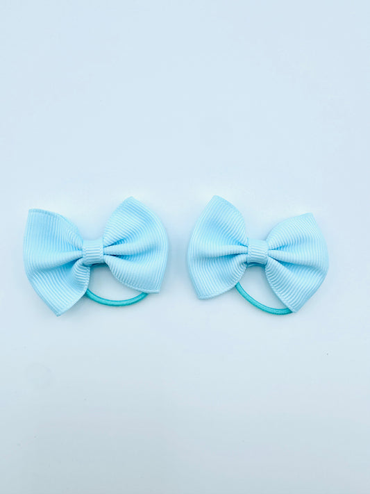 Light blue bow hair ties