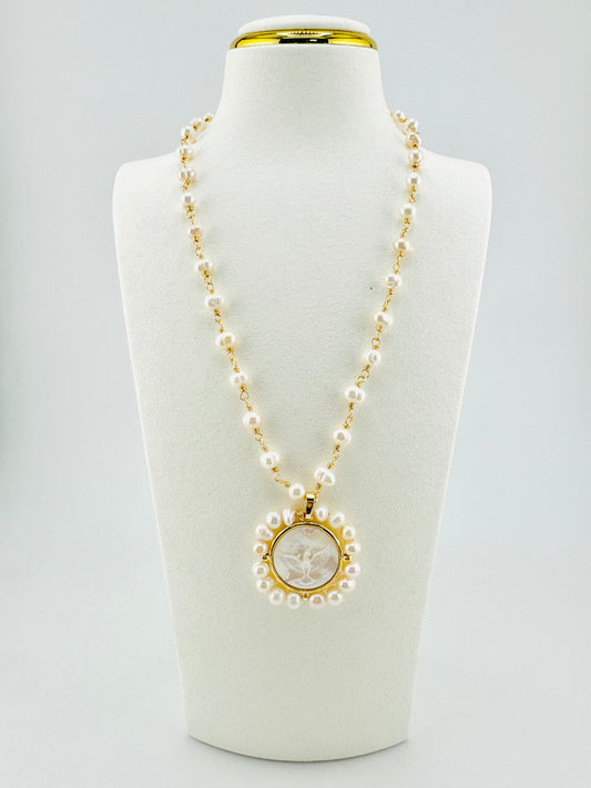 Holy Spirit real fresh water pearl necklace