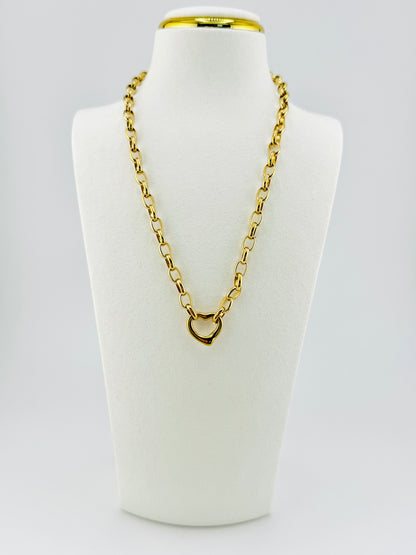 Heart shaped 18k link necklace