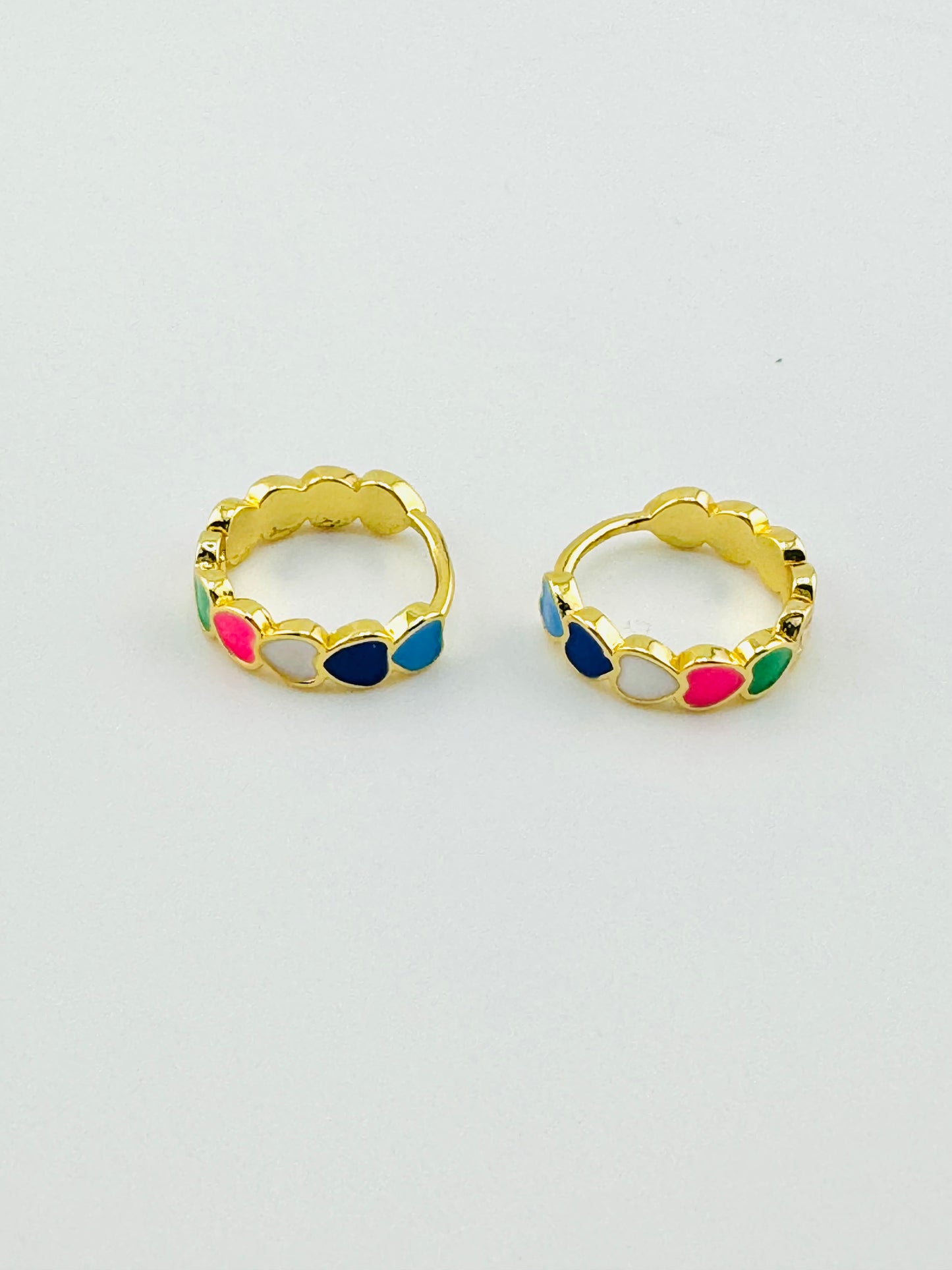 Heart shaped 18k gold filled earrings in many colors