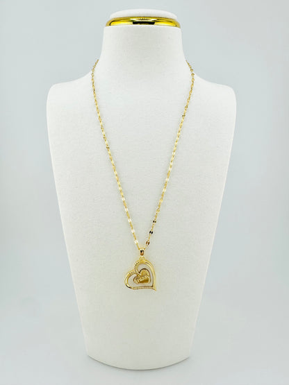 Heart shaped 18k gold filled necklace