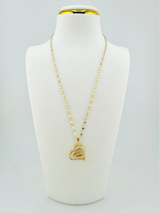 Heart shaped 18k gold filled necklace