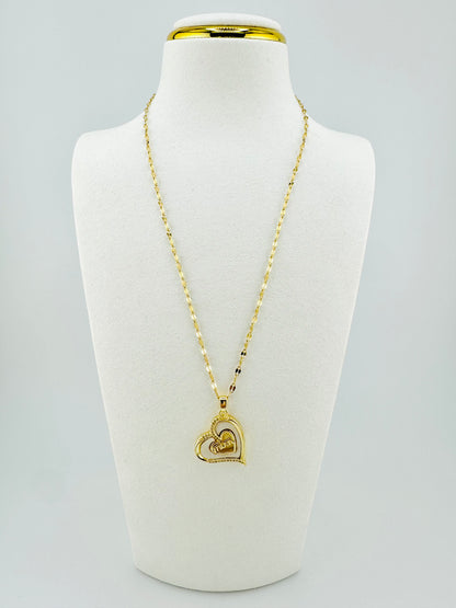 Heart shaped 18k gold filled necklace