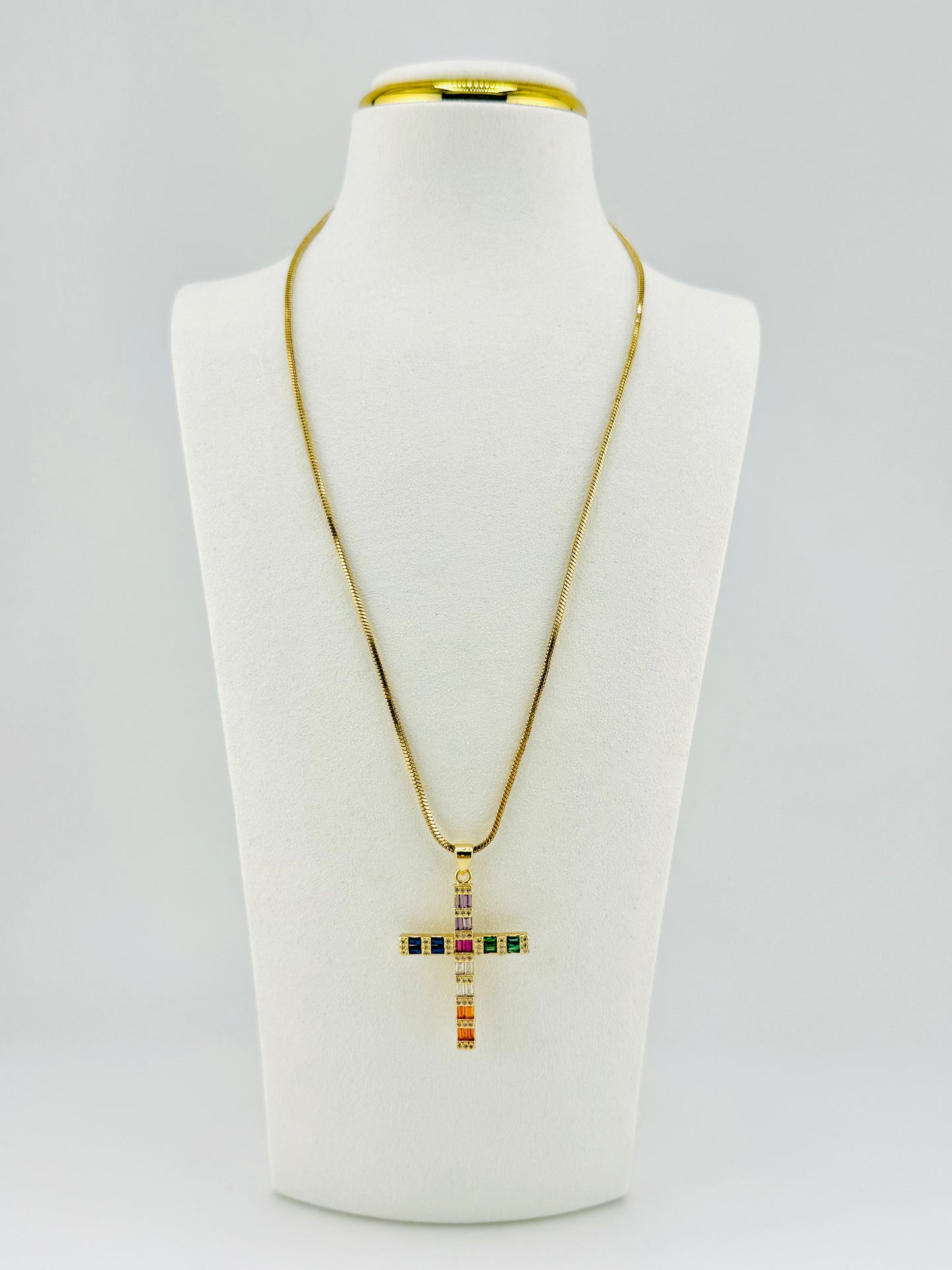 colorful 18k gold filled cubic zirconia necklace