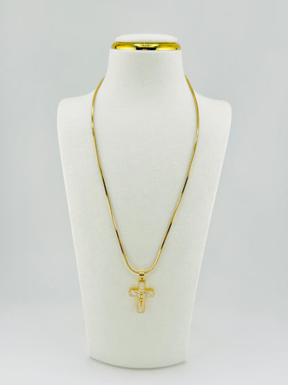 Mother of pearl 18k gold filled necklace