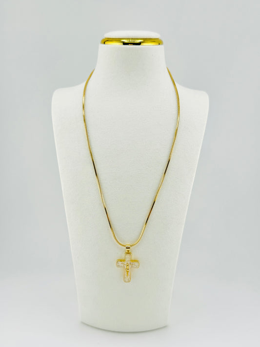 Mother of pearl 18k gold filled necklace