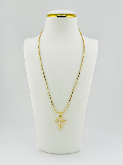 Mother of pearl 18k gold filled necklace