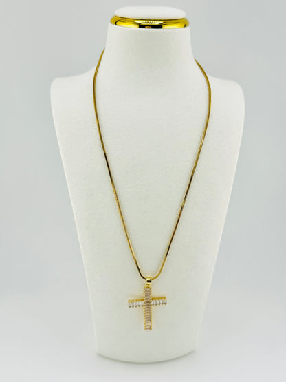 Cunic zirconia 18k gold filled necklace