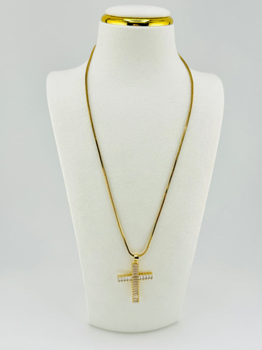 Cunic zirconia 18k gold filled necklace