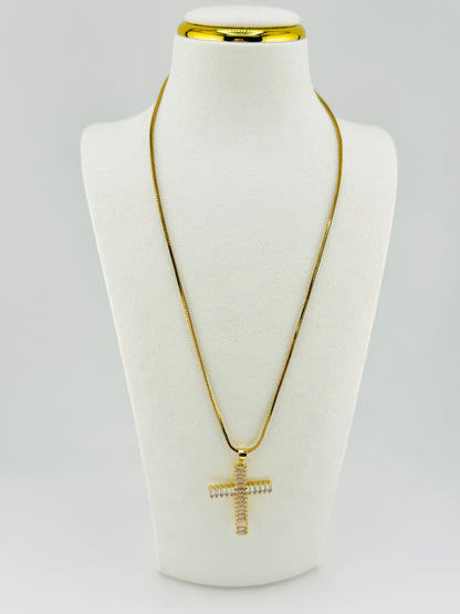 Cunic zirconia 18k gold filled necklace