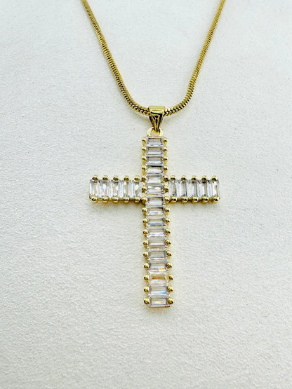 Cunic zirconia 18k gold filled necklace