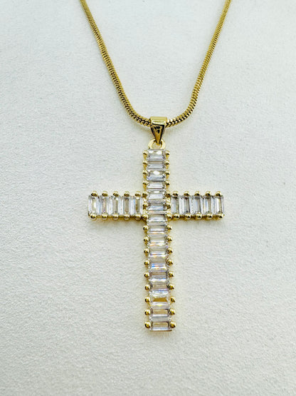 Cunic zirconia 18k gold filled necklace