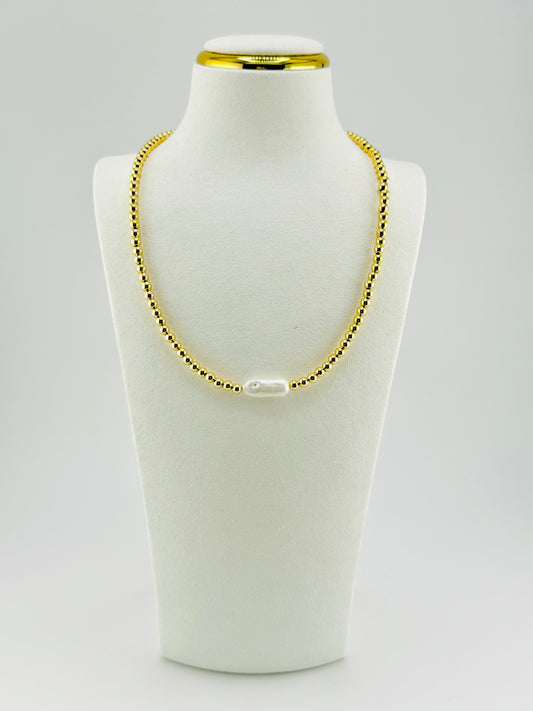 Irregular real pearl necklace