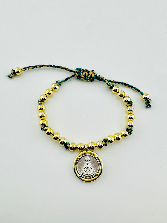 Silver and 18k gold filled bracelet adjustable