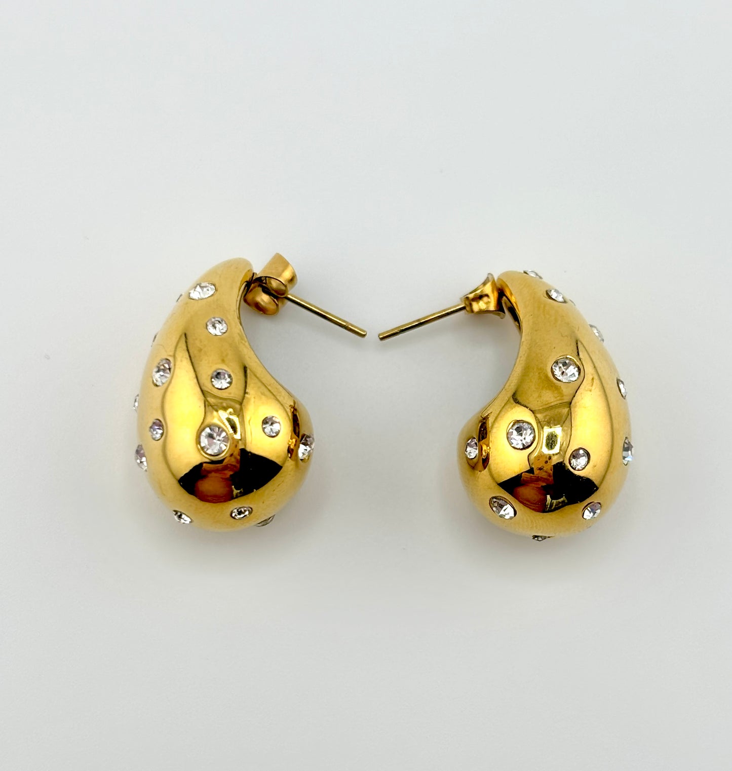 Nevaeh rhinestone encrusted gold filled earrings