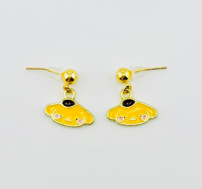 Pompompurin dangle 18k gold filled earrings