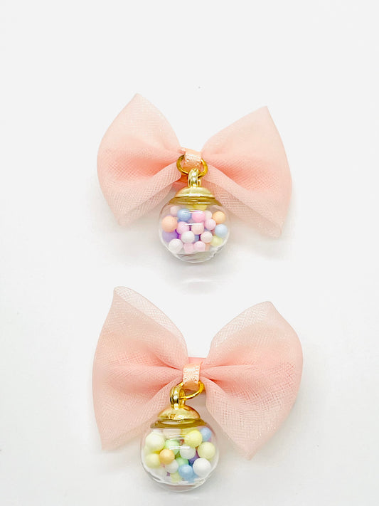 Set of Barrettes in nude and colorful bubble