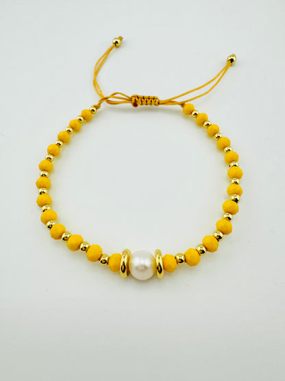 Elizabeth gold filled yellow beaded bracelet