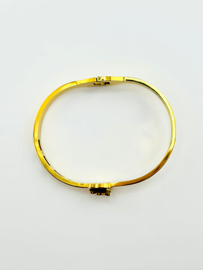 Michelle butterfly gold filled and rhinestone bangle bracelet