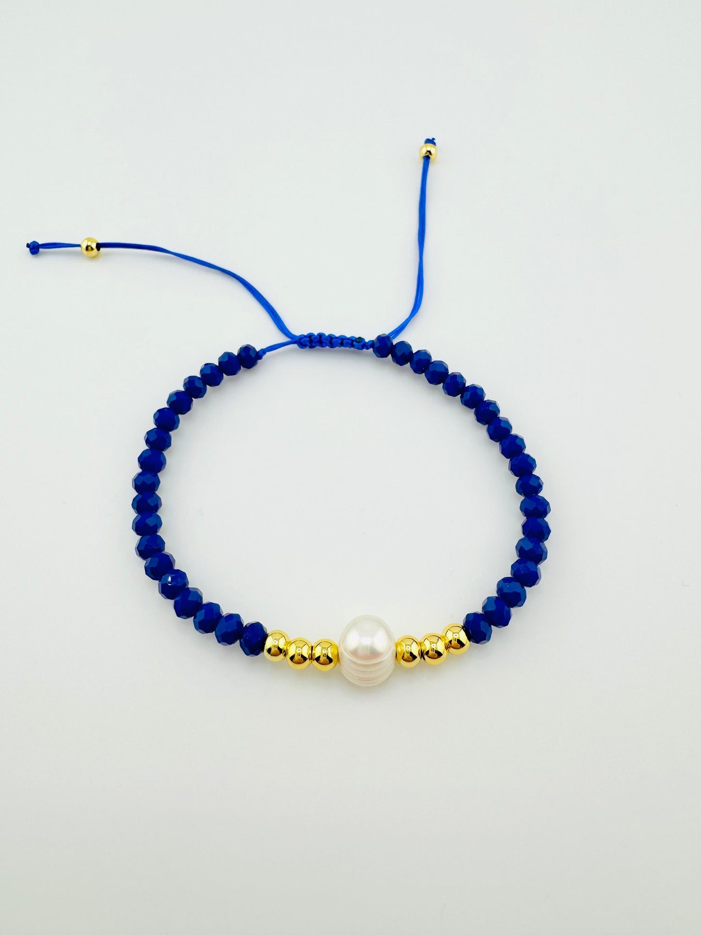 Hanna navy gold filled fresh water bracelet