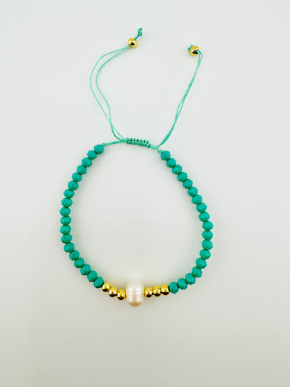 Camila turquoise beaded fresh water gold filled bracelet