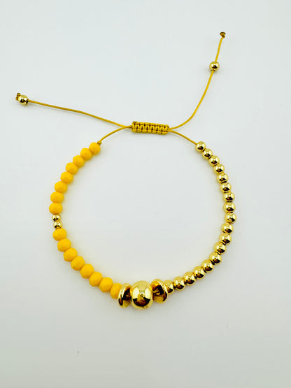 Ava yellow beaded 18k gold filled bracelet