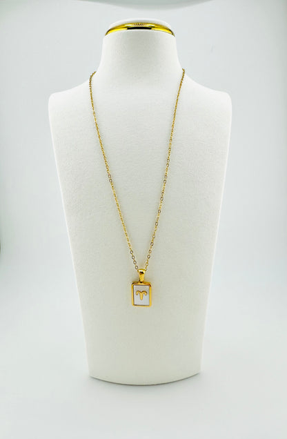 Aries gold filled zodiac sign necklace