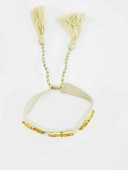 Kesha gold beaded heart adjustable bracelet