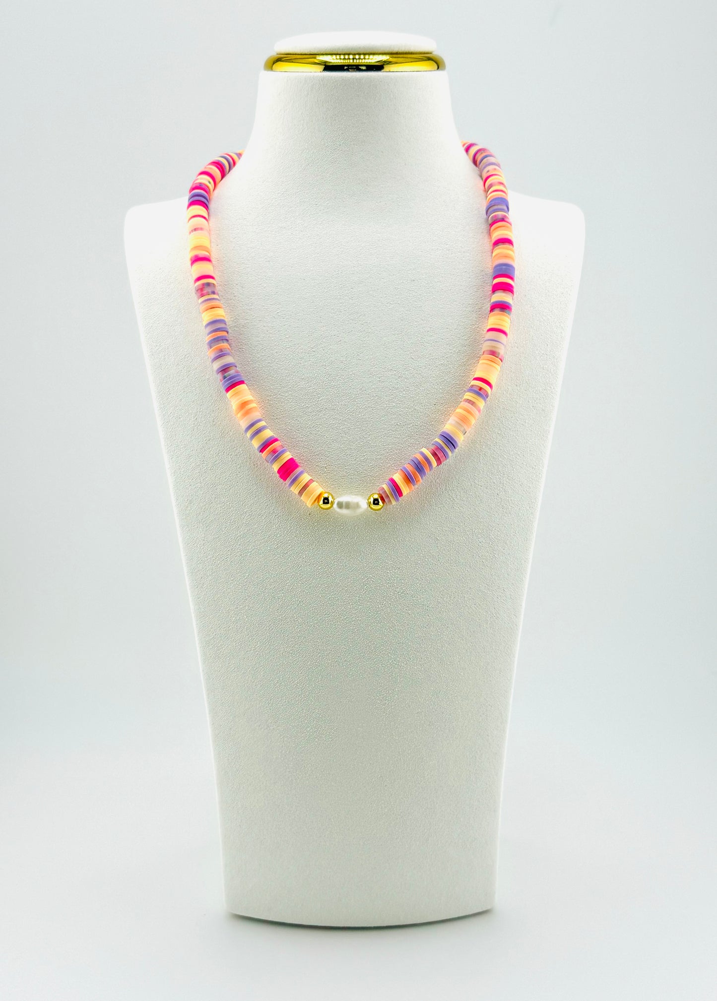 Luana colorful necklace with fresh water pearls