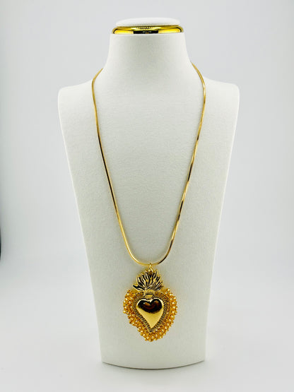 Abbie necklace with beaded gold glass beads in 18k gold filled