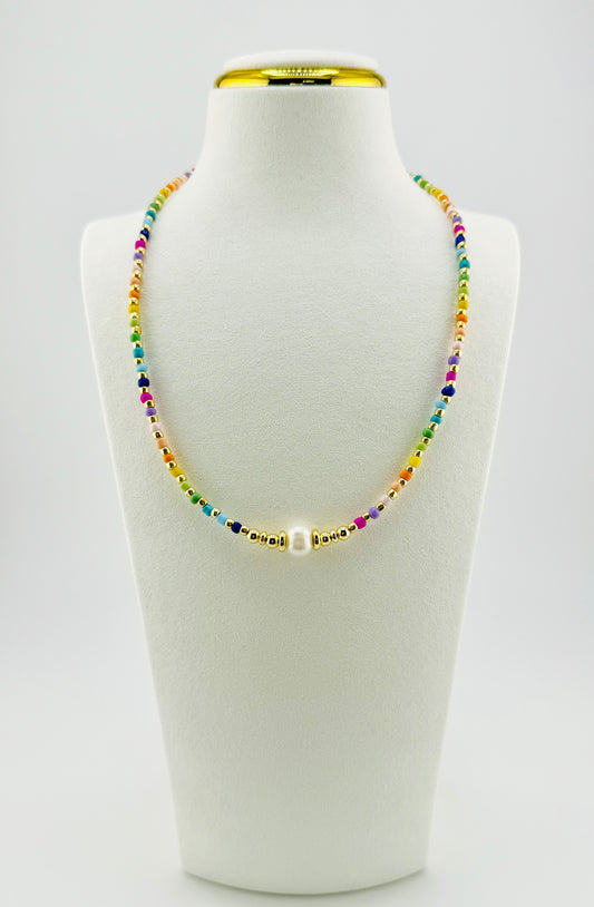 Gianna gold filled rainbow color 18k gold filled necklace