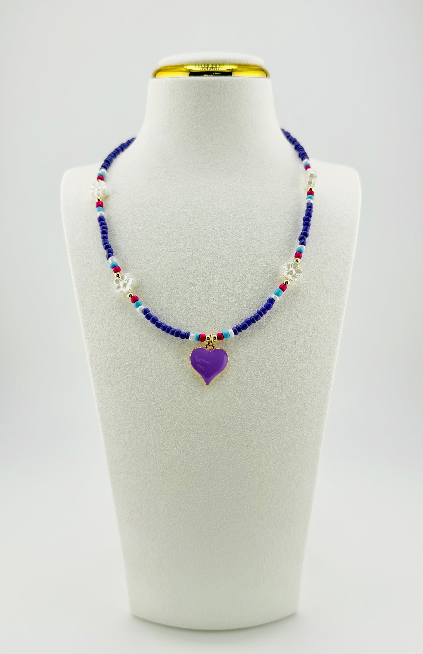 Abigail beaded purple necklace