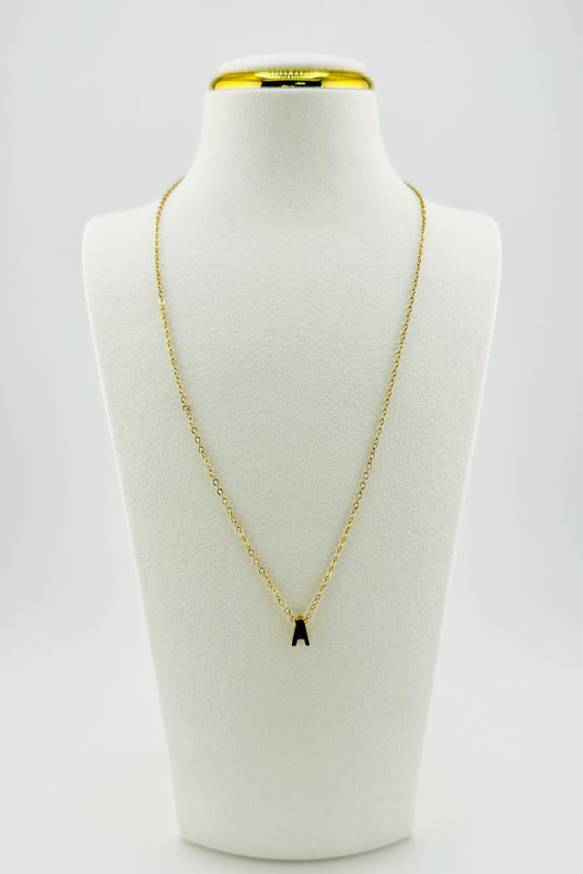 Hazel initial A Necklace in stainless steel