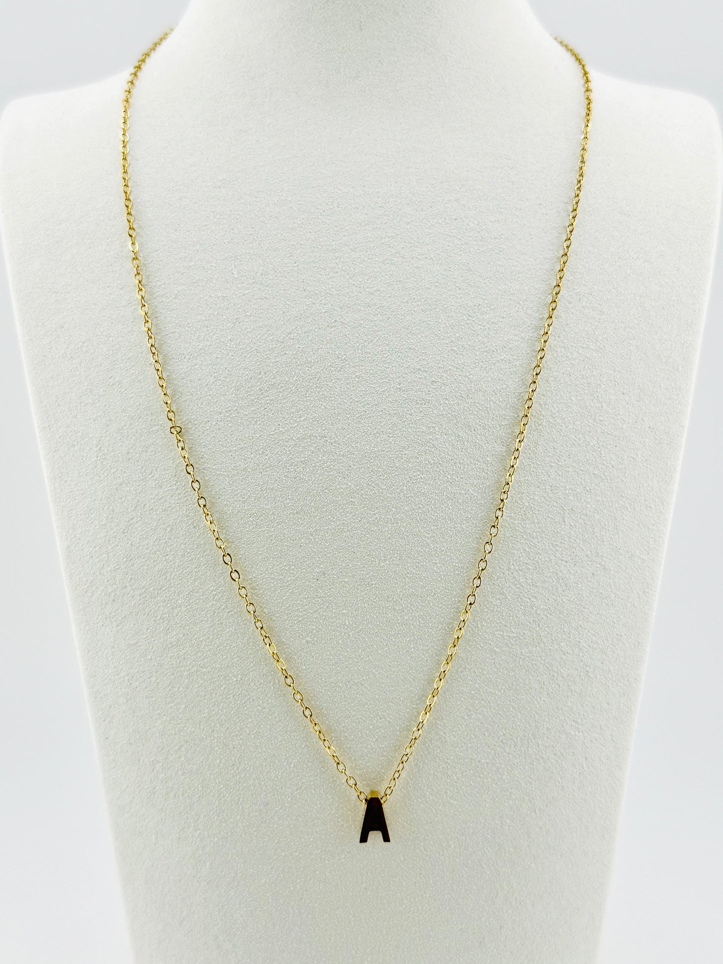 Hazel initial A Necklace in stainless steel