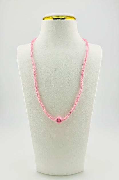 Eiliana pink happy face necklace