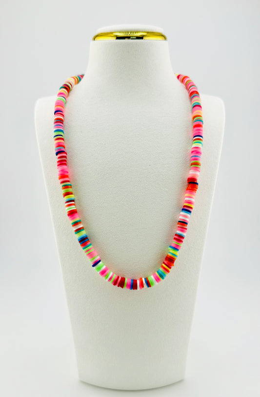 Leah colorful clay bead necklace