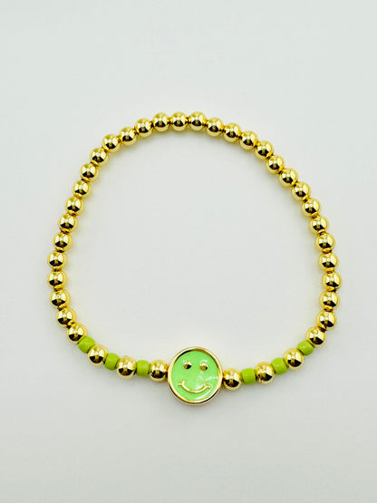 Athena lime green and gold filled bracelet