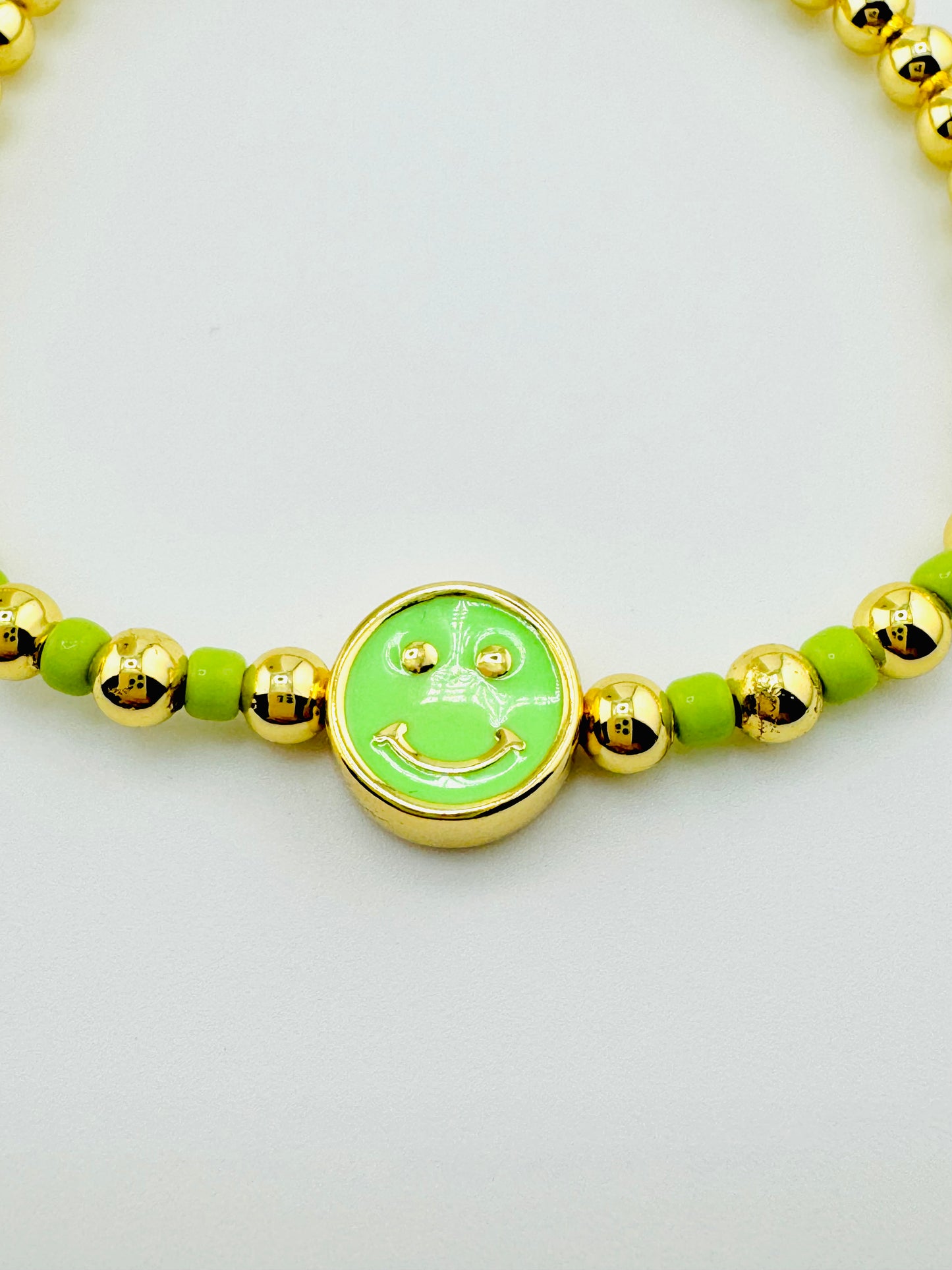 Athena lime green and gold filled bracelet