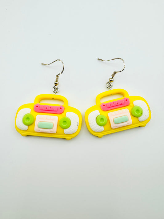 Boom Box earrings in sterling silver