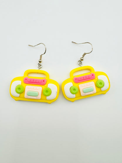 Boom Box earrings in sterling silver