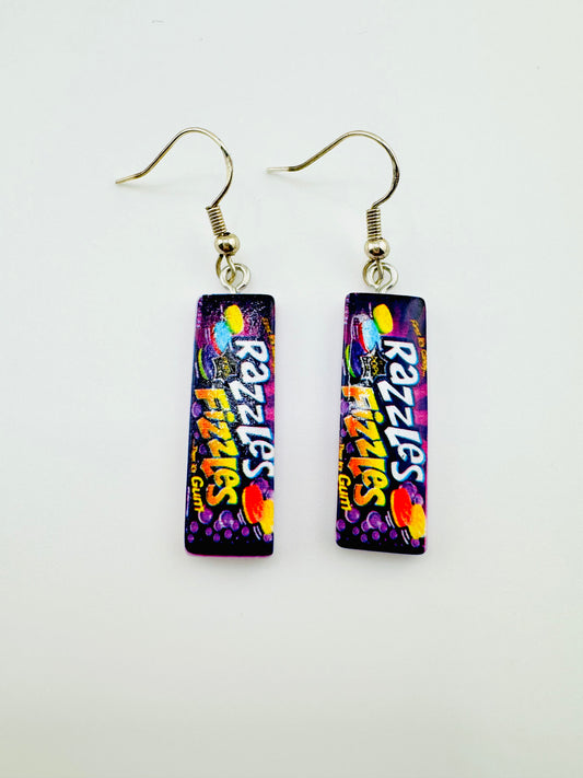 Candy earrings in purple sterling silver