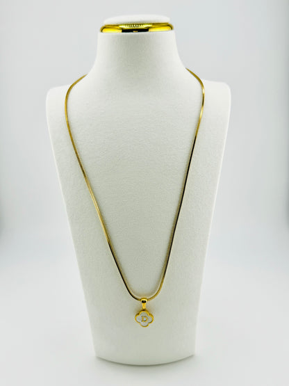 D Initial necklace in stainless steel