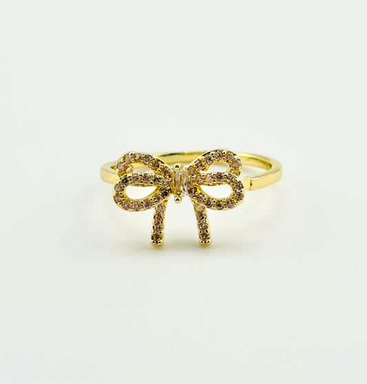 Coquete 18k gold filled ring with rhinestones
