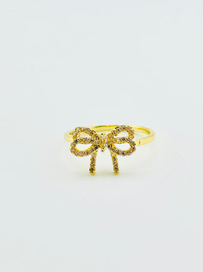 Coquete 18k gold filled ring with rhinestones