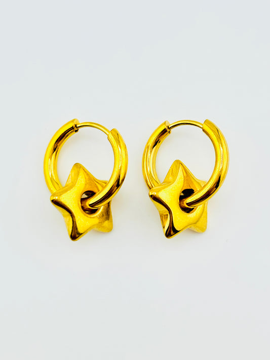 Cirus star 18k gold filled hoops