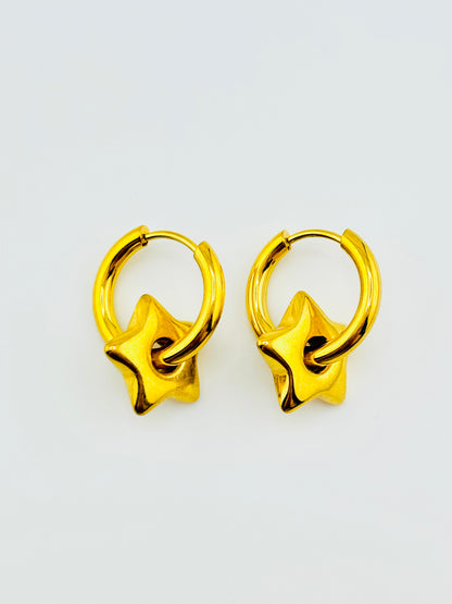 Cirus star 18k gold filled hoops